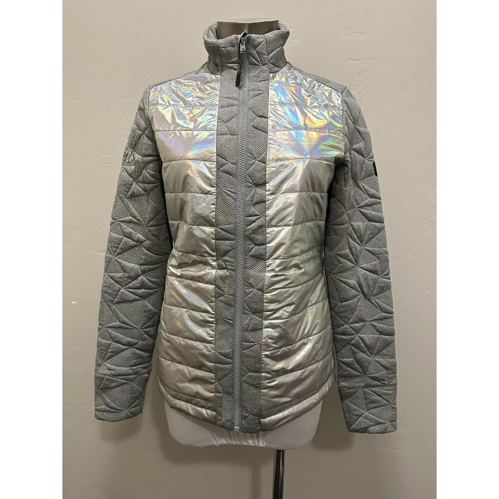 NEW Levelwear‎ Golf Verve Nora Puffer Jacket  Womens Small Pebble/White